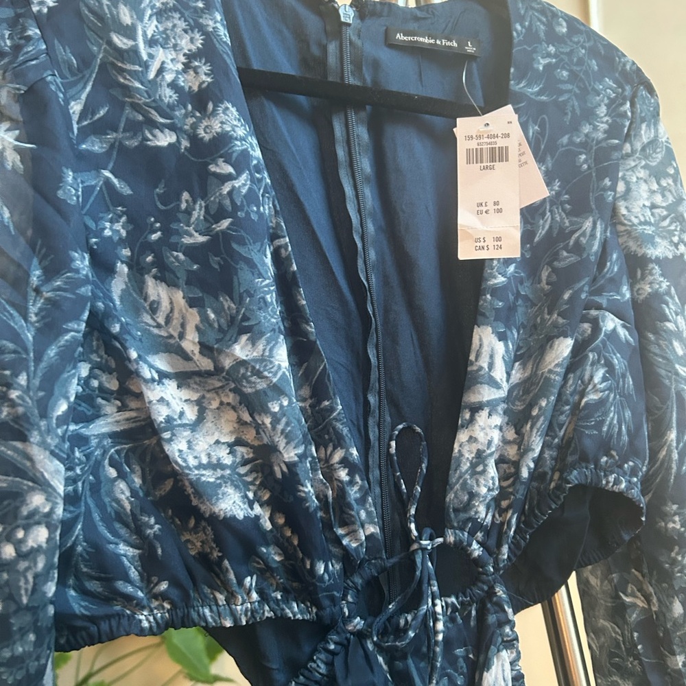 Abercrombie & Fitch Blue Floral Dress - Picture 8 of 12